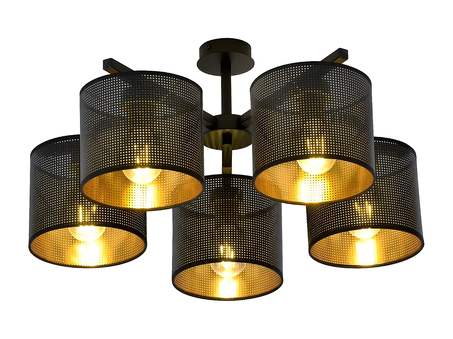 Candeeiro de Teto Jordan 7, Preto, 55x31x55 cm, Seven Design