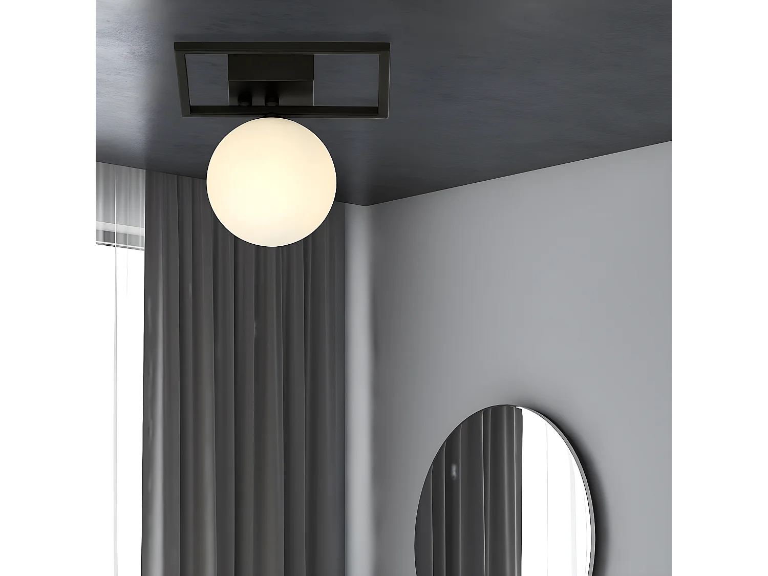 Plafonnier Imago, Noir, 20x21x18 cm, Seven Design