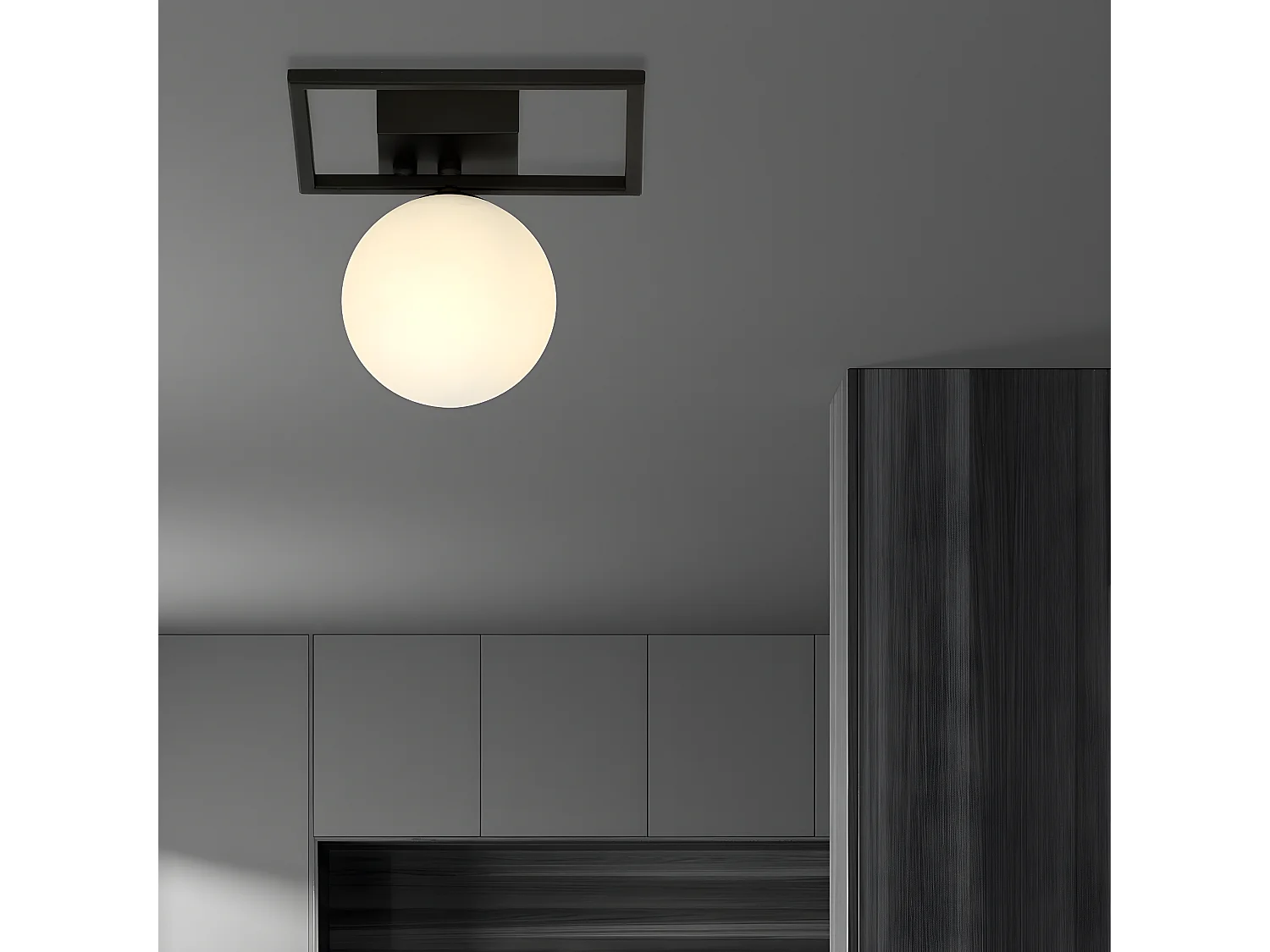 Plafondlamp Imago 4, Zwart, 20x21x18 cm, Seven Design