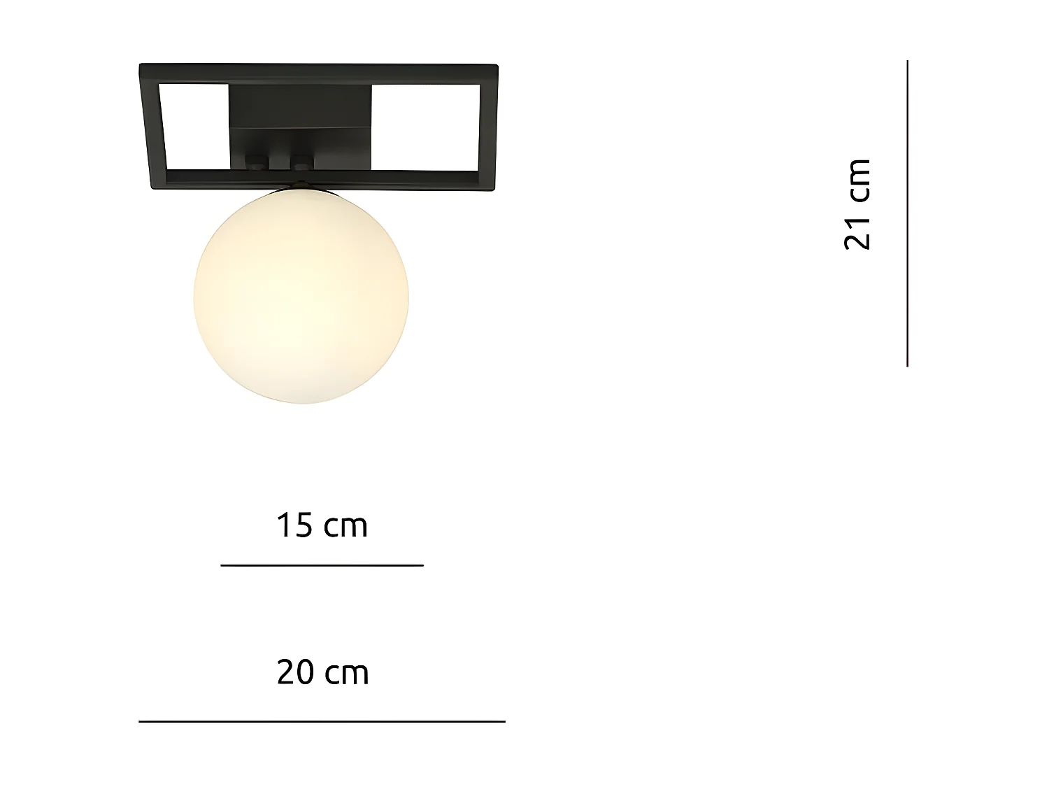 Plafondlamp Imago 4, Zwart, 20x21x18 cm, Seven Design