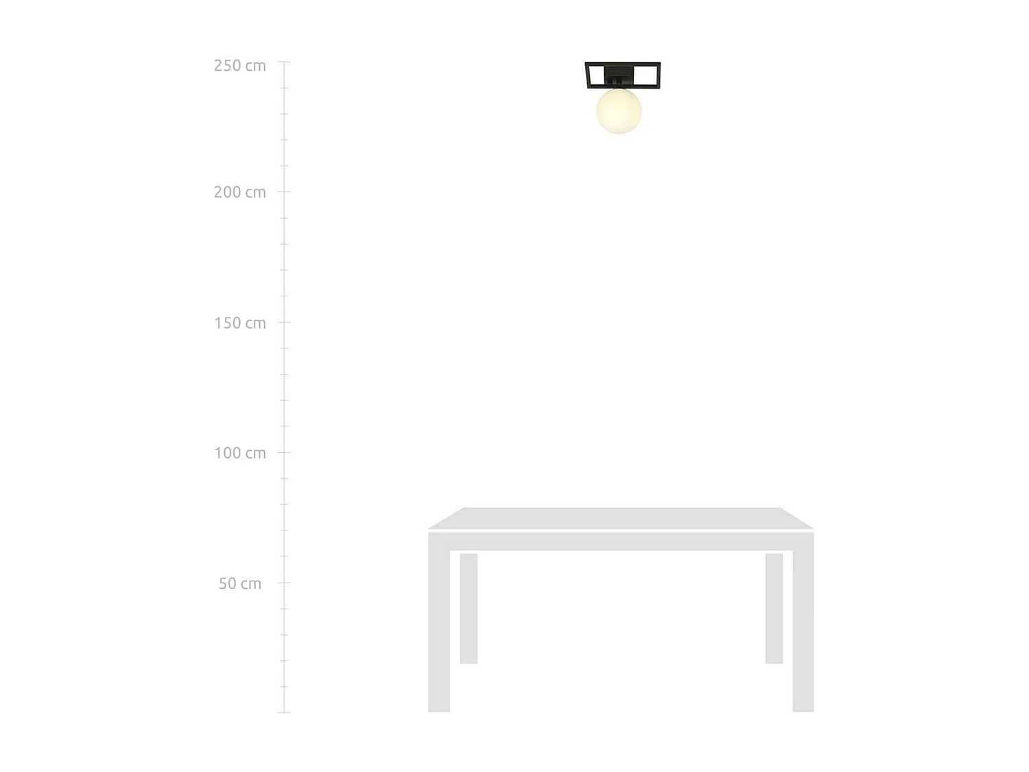 Plafondlamp Imago 4, Zwart, 20x21x18 cm, Seven Design