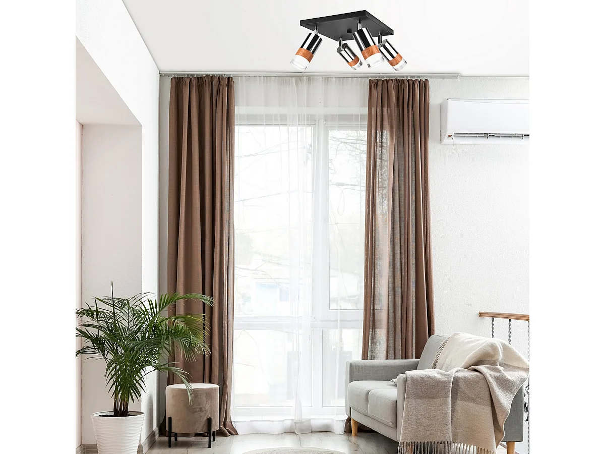 Plafonnier Aurora, Argent, 28x28x19 cm, Seven Design