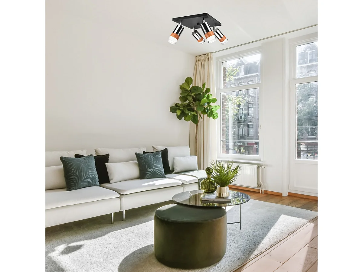 Plafonnier Aurora, Argent, 28x28x19 cm, Seven Design