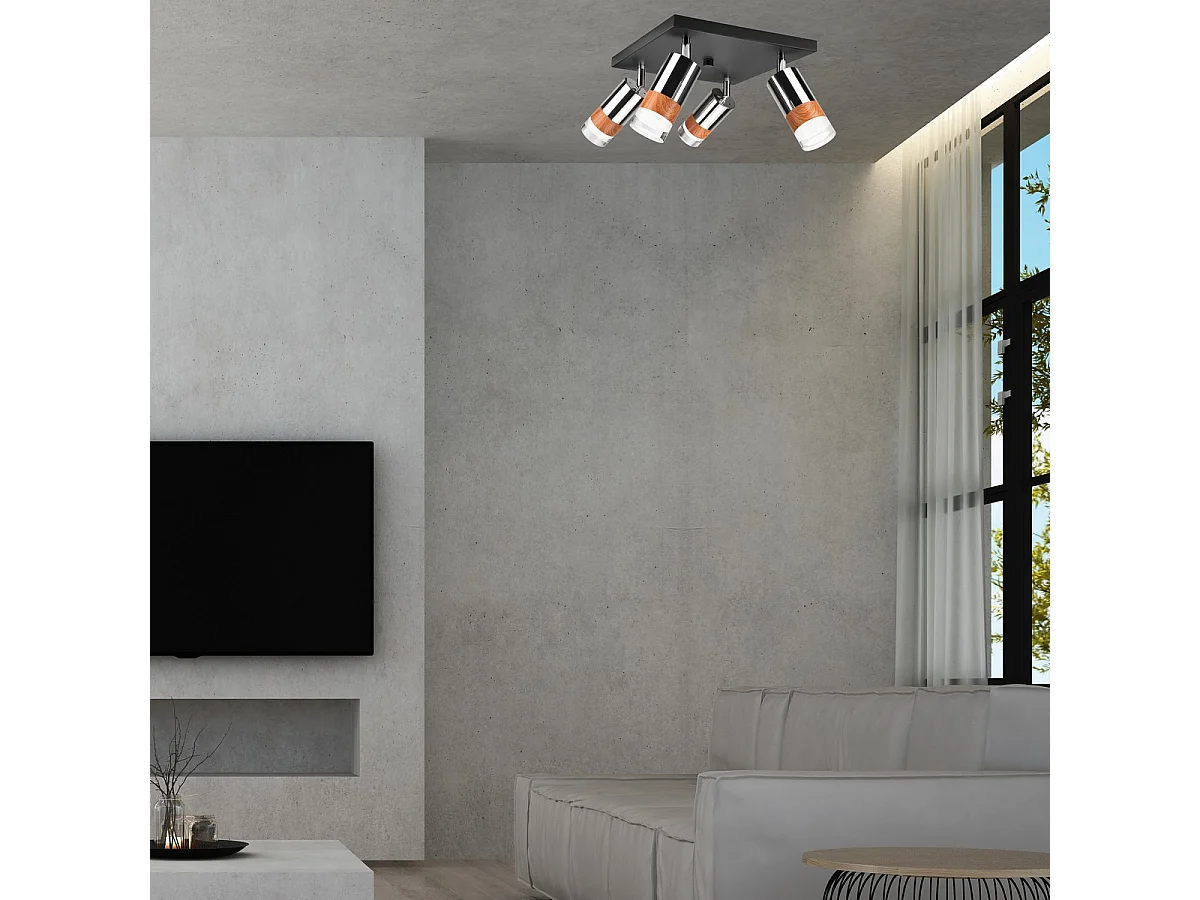 Plafonnier Aurora, Argent, 28x28x19 cm, Seven Design