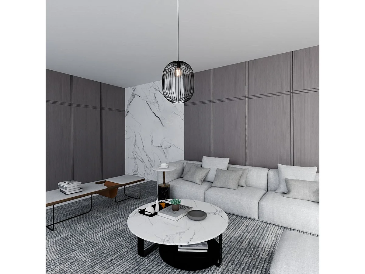 Plafonnier Aurora, Argent, 28x28x19 cm, Seven Design