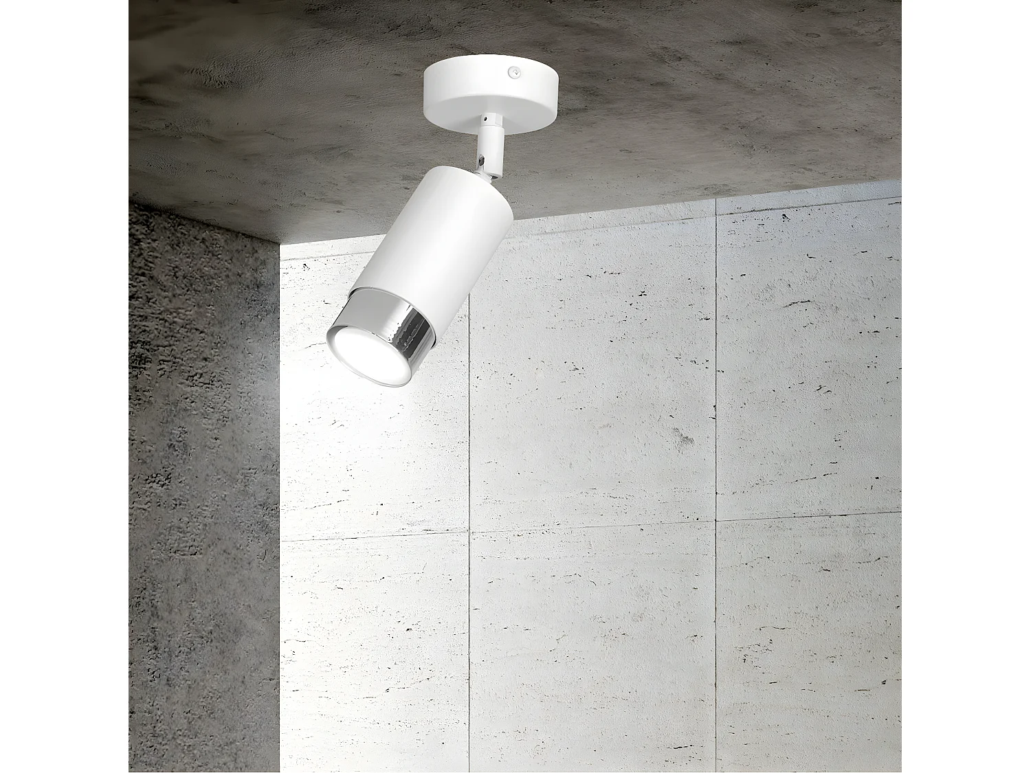 Faretto Hiro, Bianco, 8x19x8 cm, Seven Design