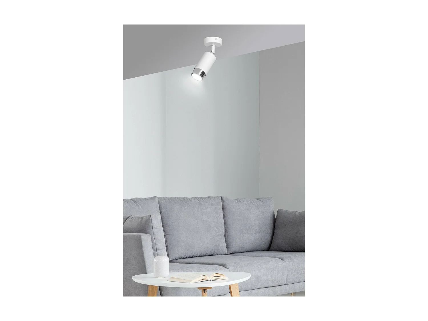 Faretto Hiro, Bianco, 8x19x8 cm, Seven Design