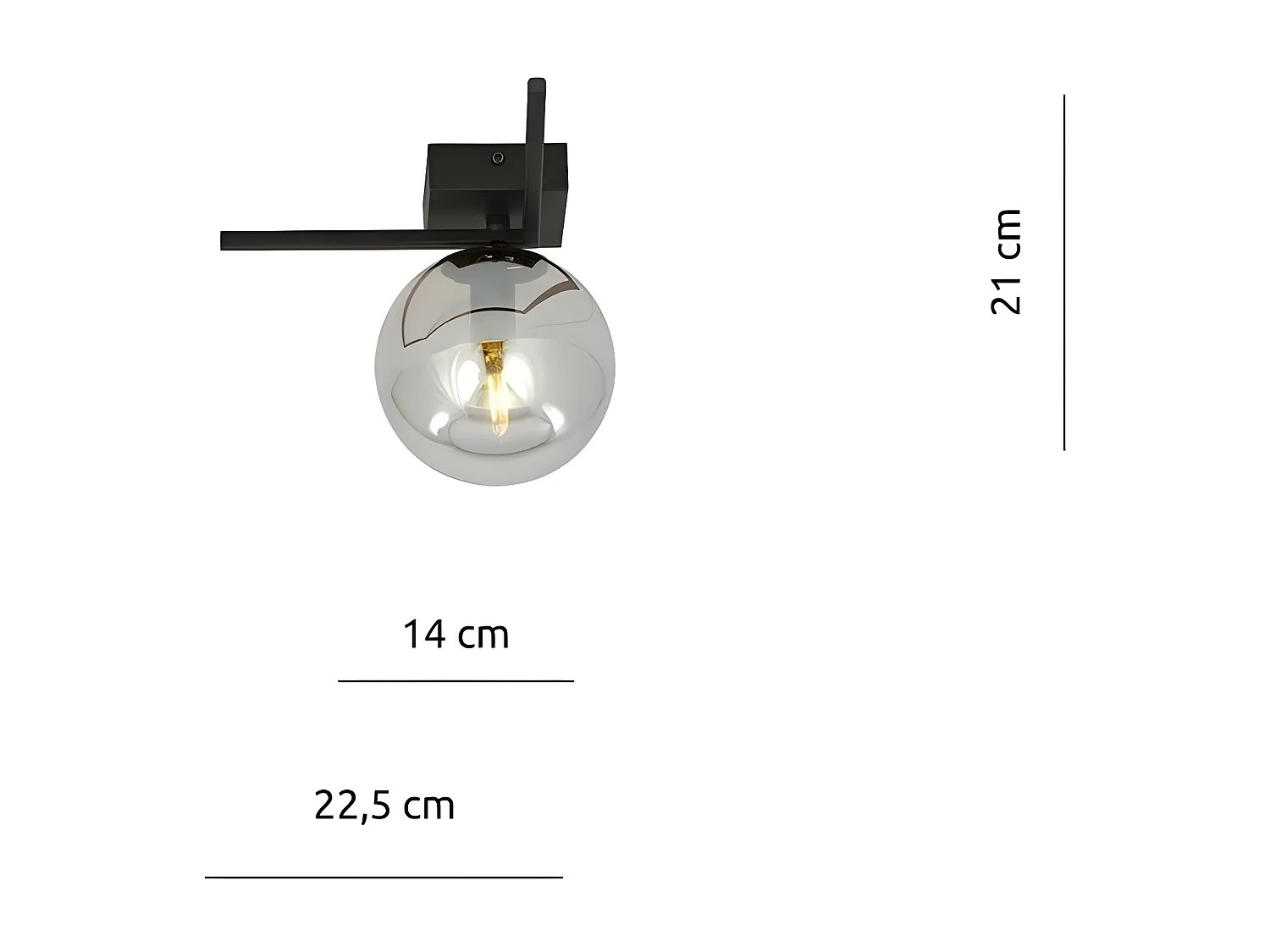 Plafondlamp Imago, Zwart, 22,5x21x18 cm, Seven Design