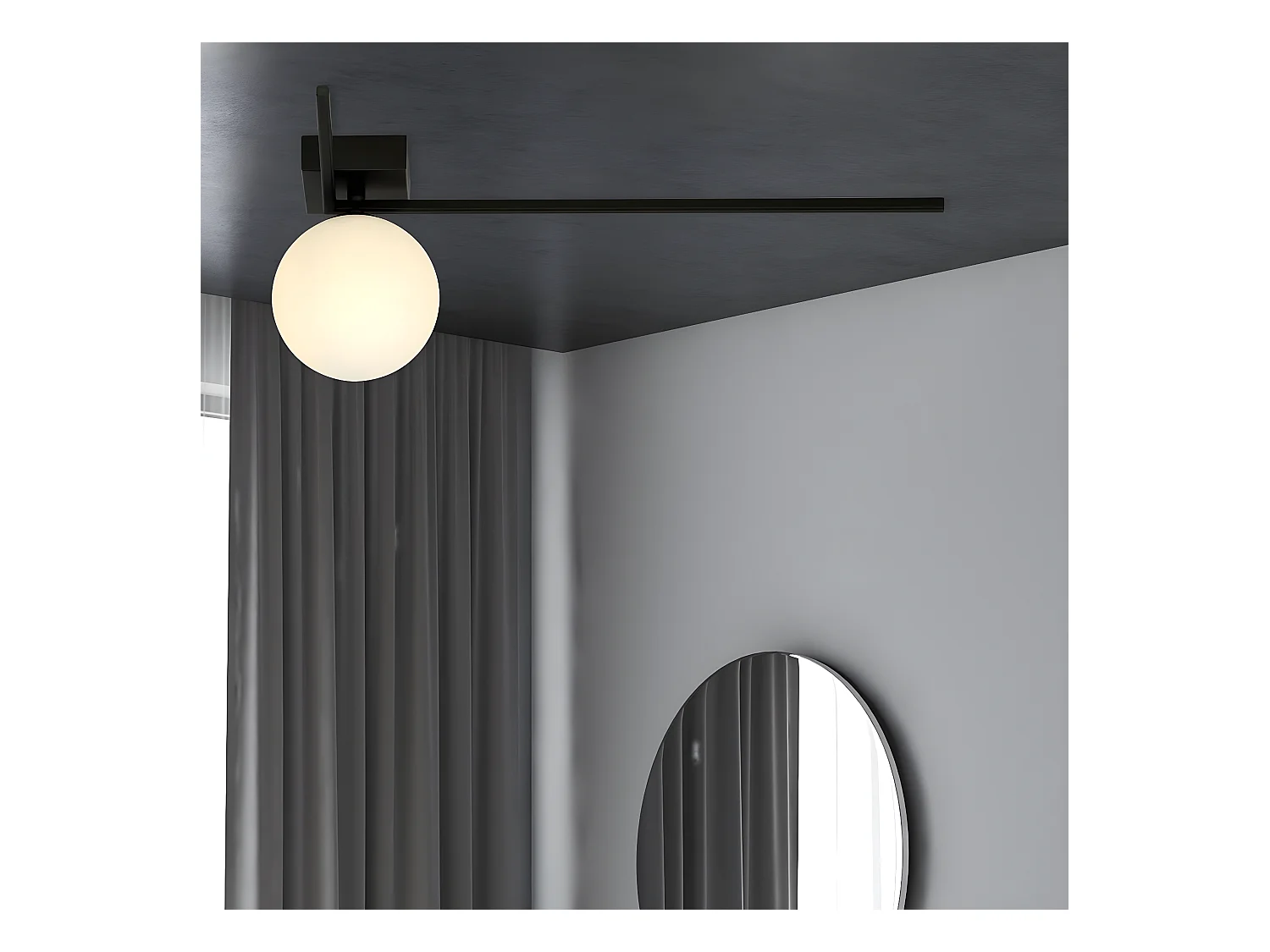 Plafonnier Imago, Noir, 50x21x18 cm, EPIKASA