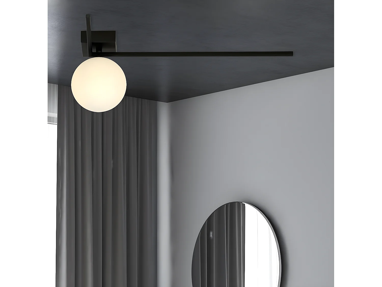 Plafondlamp Imago 5, Zwart, 50x21x18 cm, Seven Design