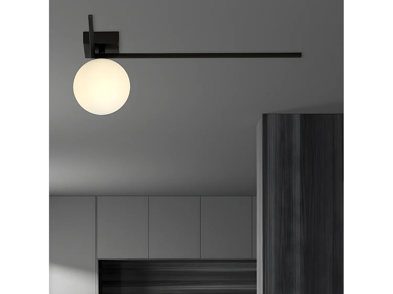 Plafondlamp Imago 5, Zwart, 50x21x18 cm, Seven Design