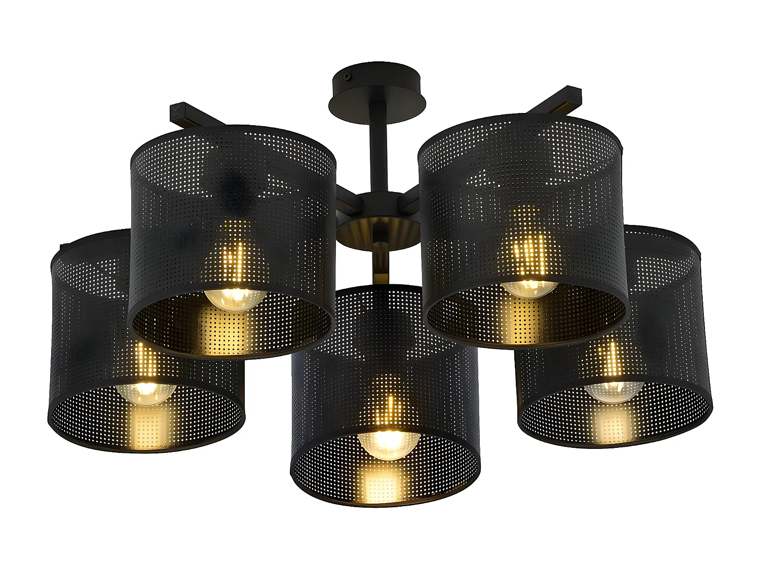 Plafonnier Jordan, Noir, 55x31x55 cm, EPIKASA