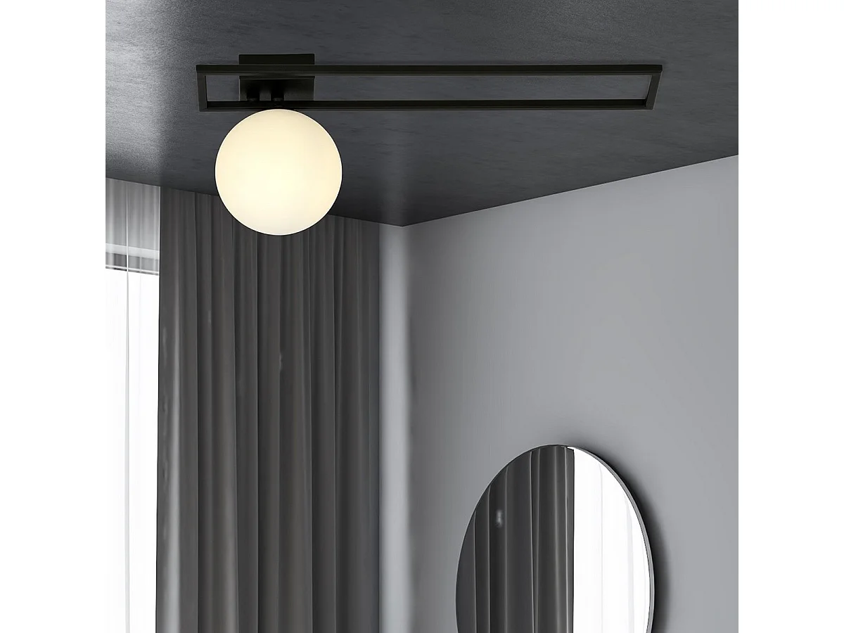 Plafonnier Imago 2, Noir, 50x21x18 cm, Seven Design