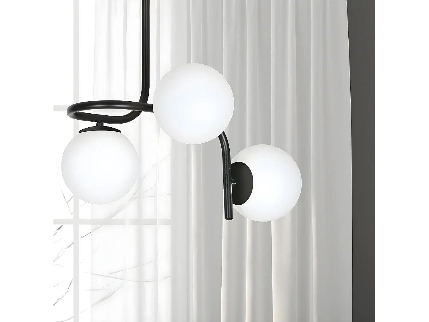 Plafonnier Kalfor, Noir, 57x51x40 cm, Seven Design