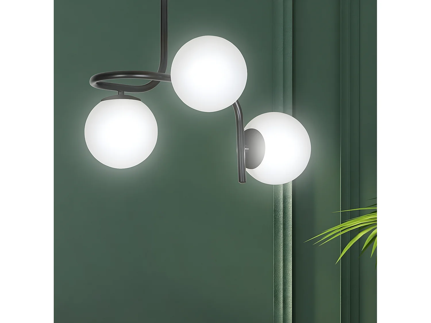 Plafonnier Kalfor, Noir, 57x51x40 cm, Seven Design