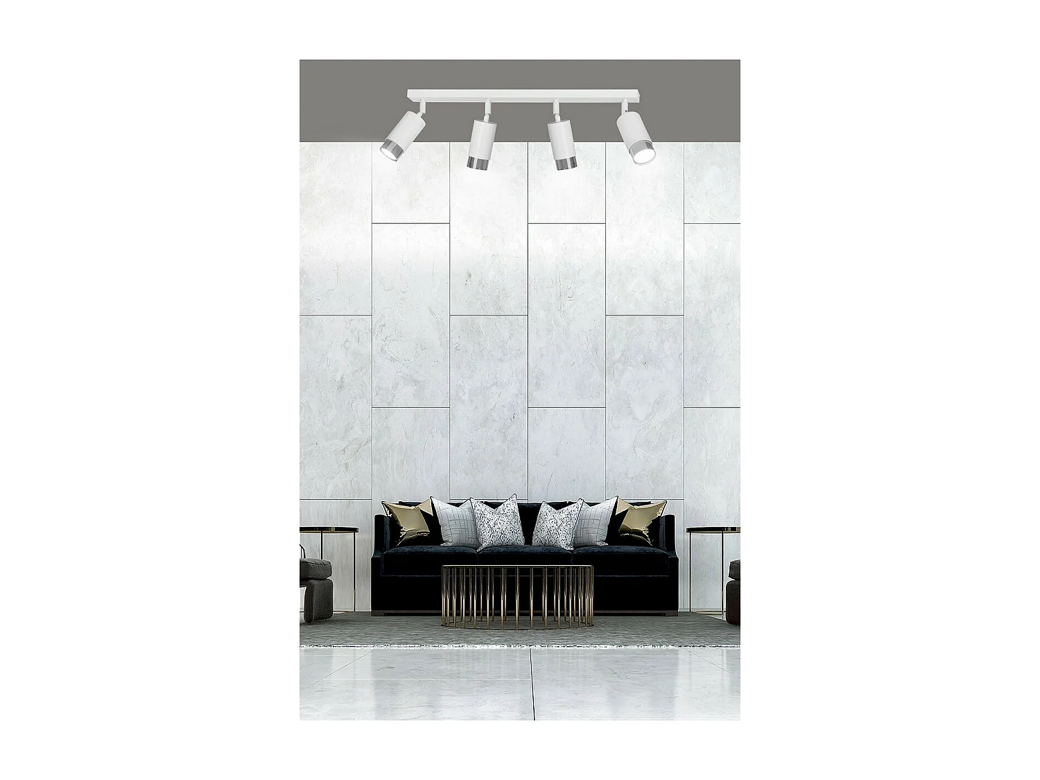 Candeeiro de Teto Hiro, Branco, 60x19x6 cm, EPIKASA