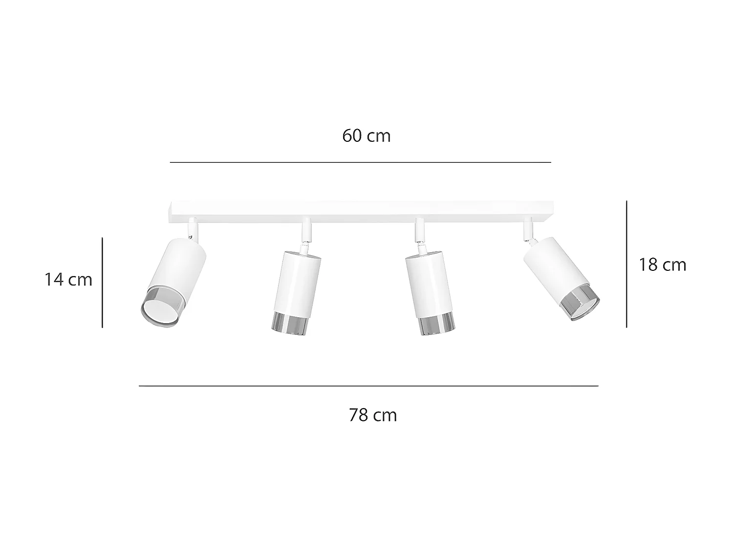 Candeeiro de Teto Hiro, Branco, 60x19x6 cm, EPIKASA