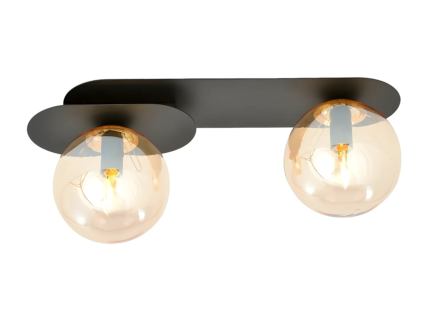 Plafonnier Plaza 7, Noir, 45x18x14 cm, Seven Design