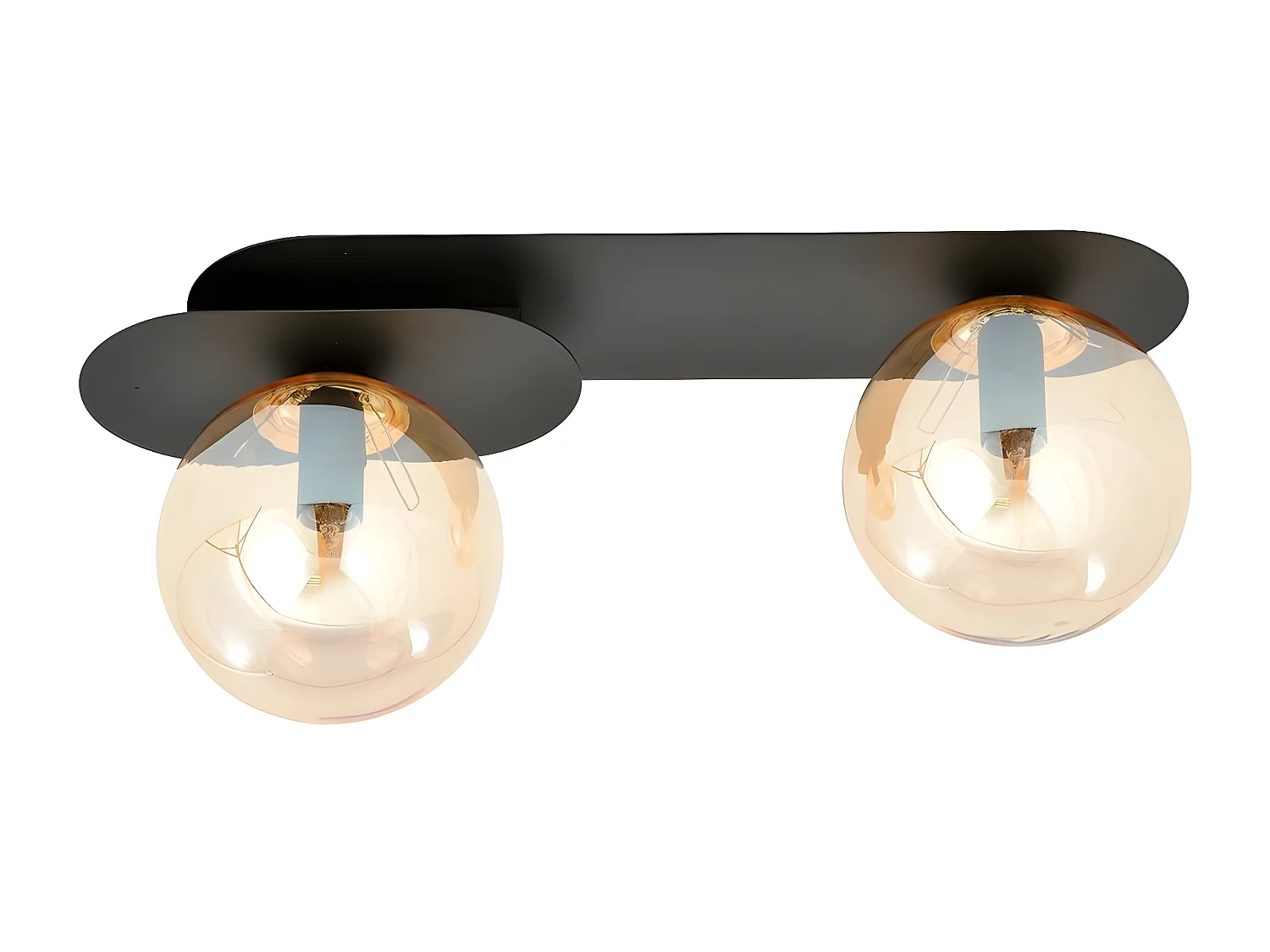 Plafonnier Plaza 7, Noir, 45x18x14 cm, Seven Design