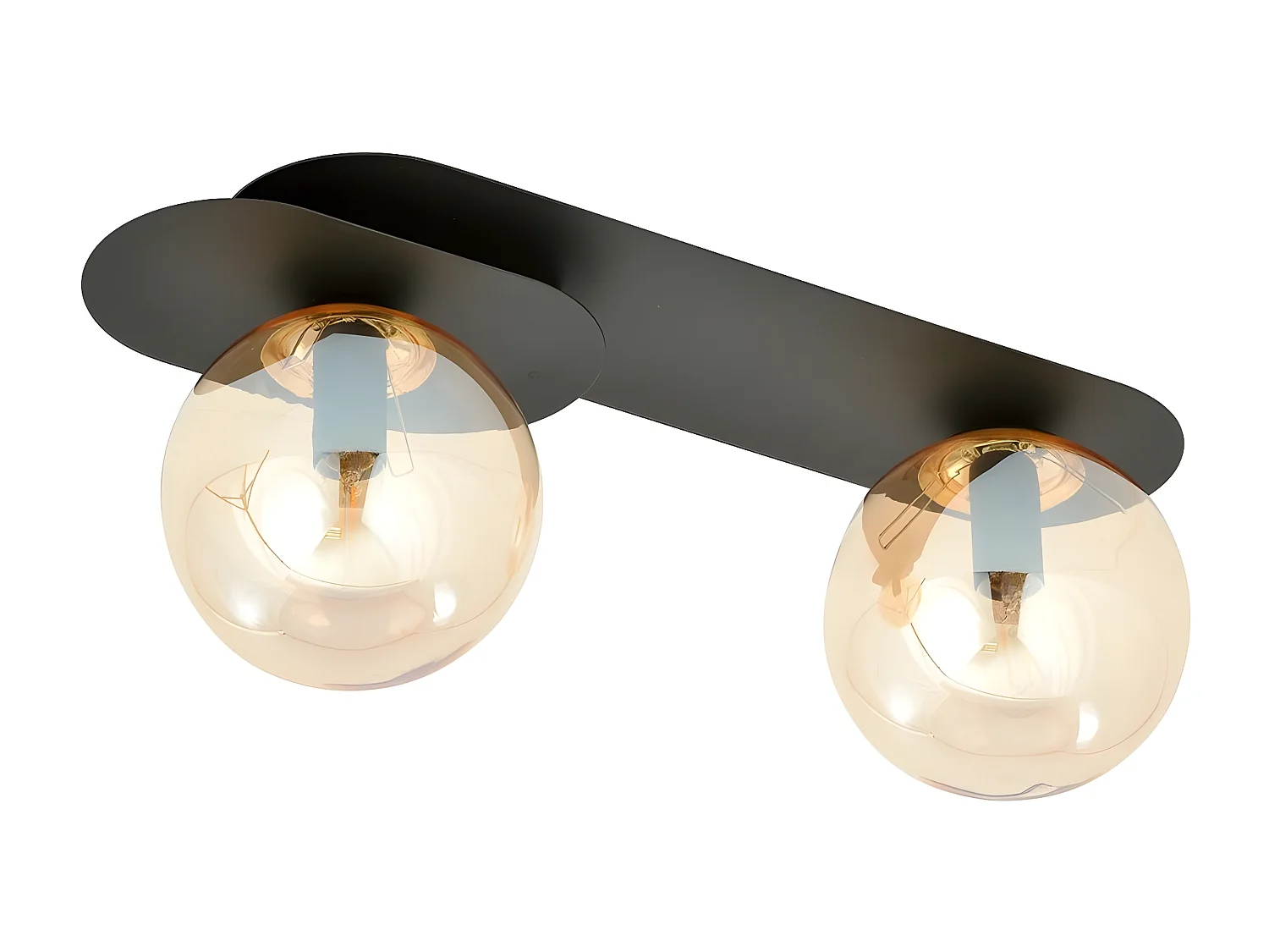 Plafonnier Plaza 7, Noir, 45x18x14 cm, Seven Design