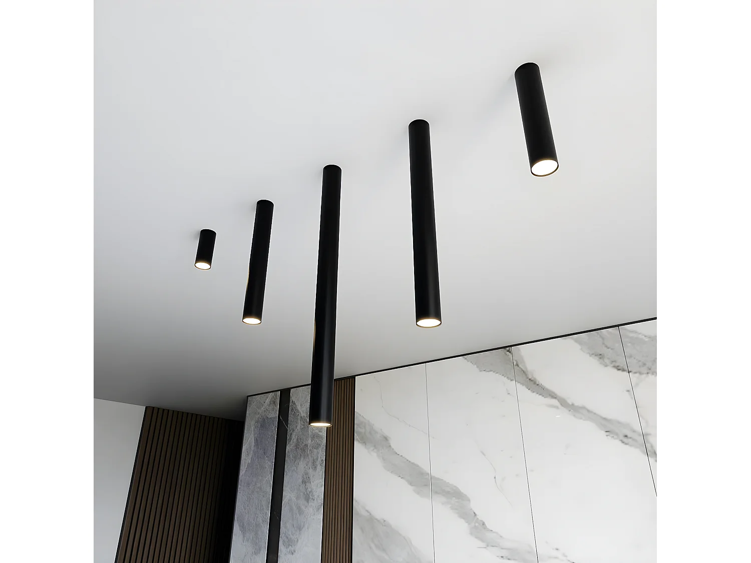 Spot Tecno, Zwart, 6x15x6 cm, Seven Design