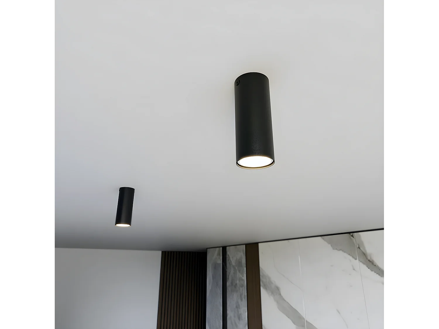 Spot Tecno, Zwart, 6x15x6 cm, Seven Design