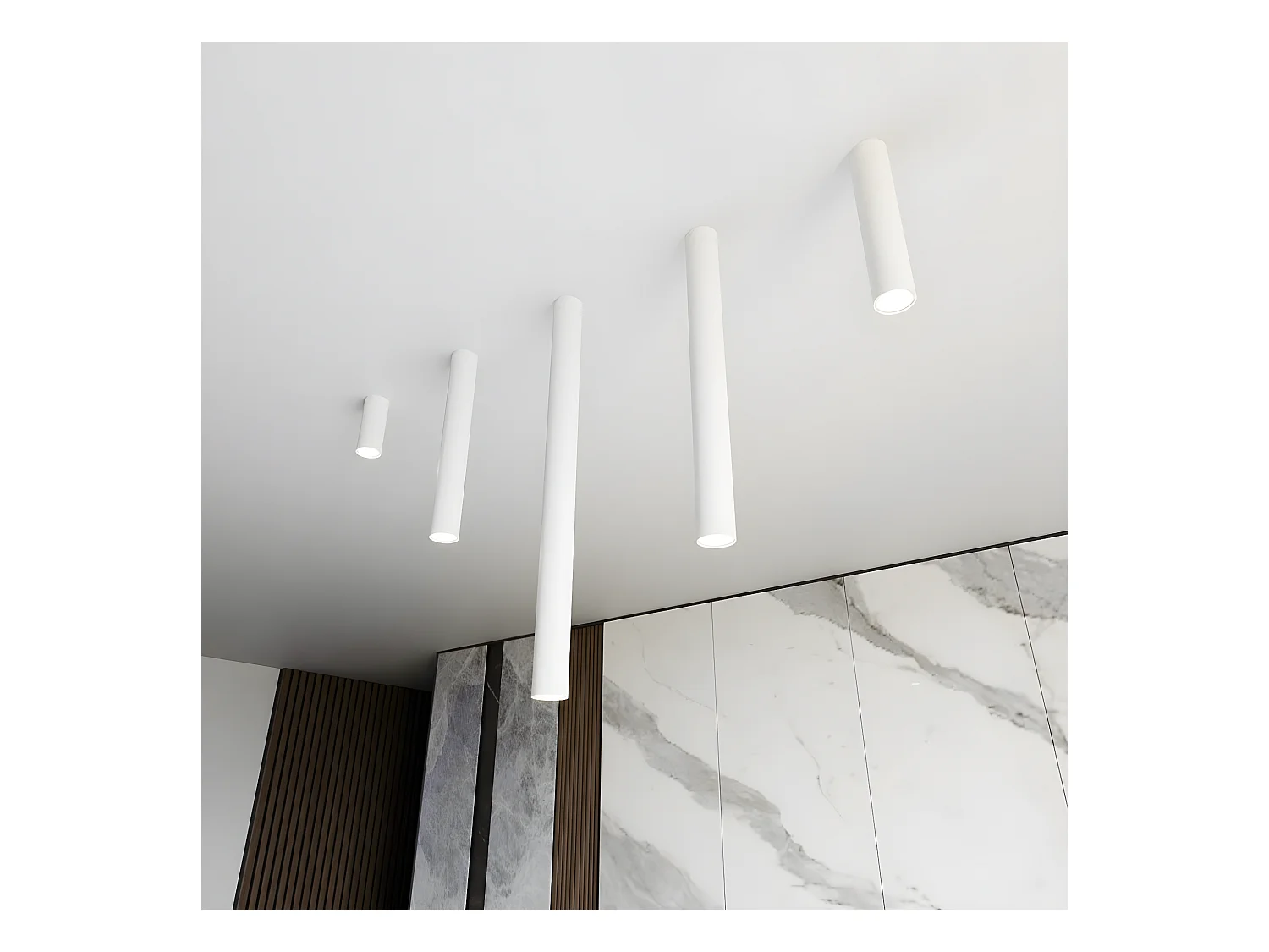 Spot d'Intérieur Tecno, Blanc, 6x80x6 cm, EPIKASA