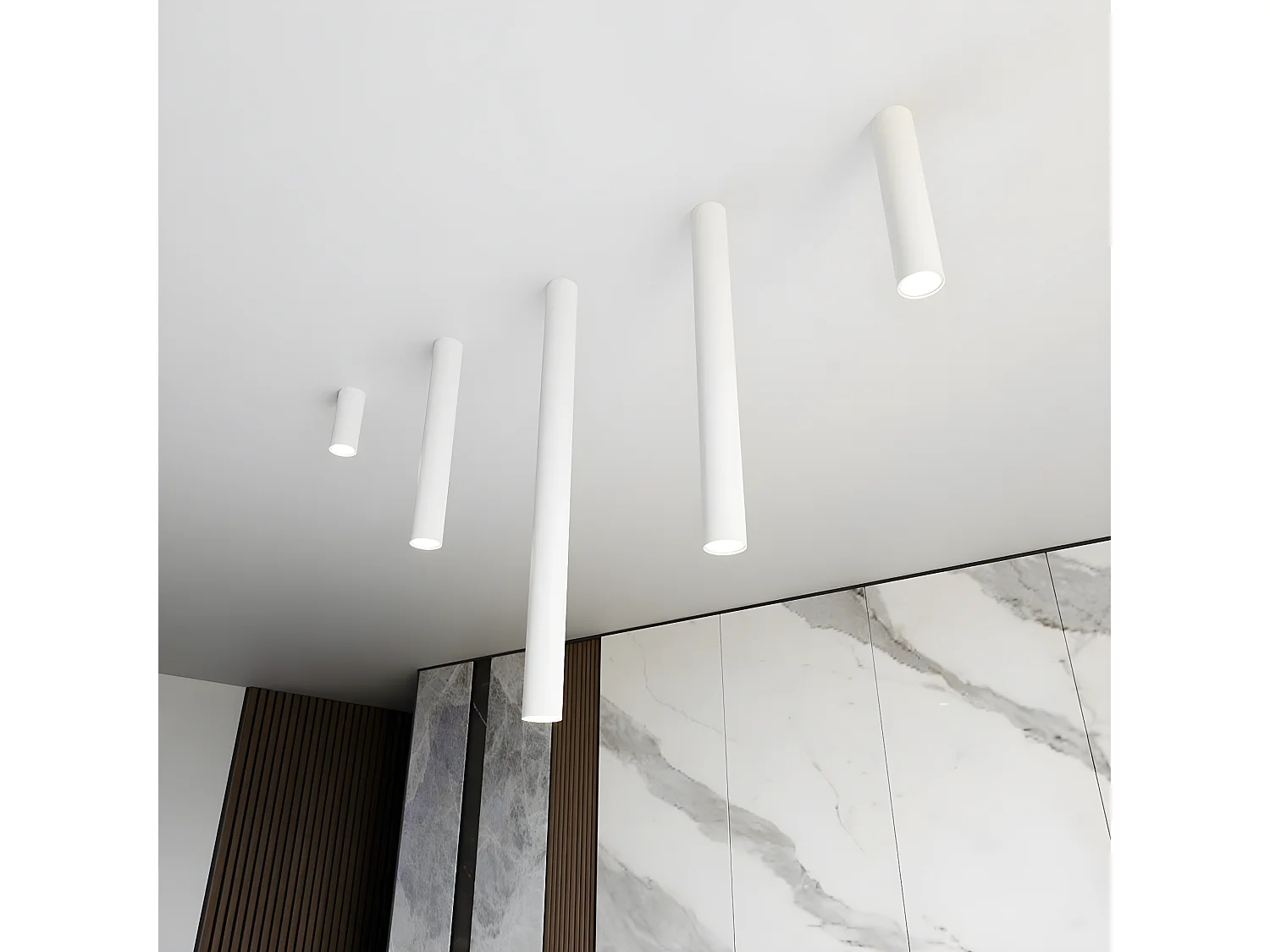 Spot d'Intérieur Tecno, Blanc, 6x80x6 cm, Seven Design