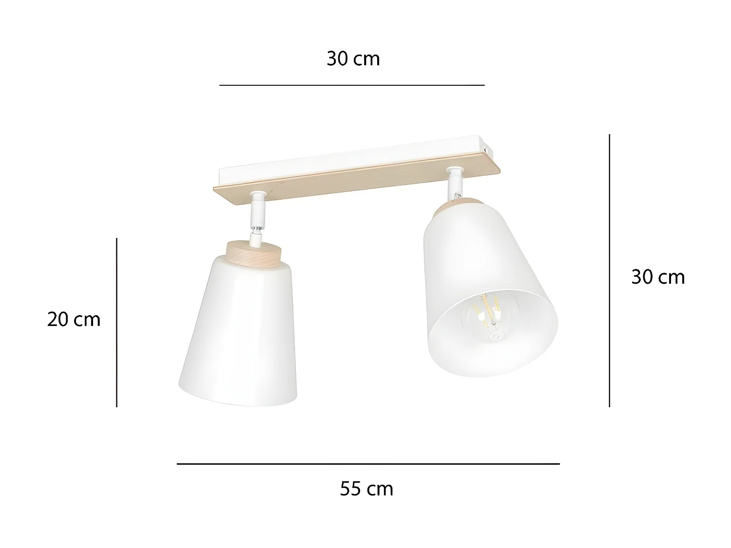 Candeeiro de Teto Atlas, Branco, 55x30x15 cm, Seven Design