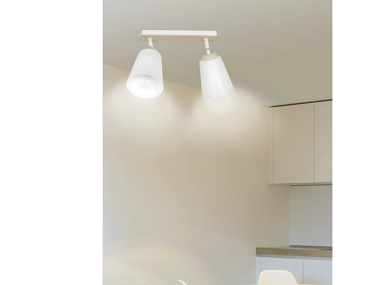 Candeeiro de Teto Atlas, Branco, 55x30x15 cm, Seven Design