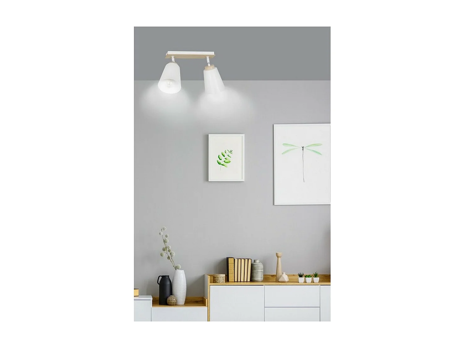 Candeeiro de Teto Atlas, Branco, 55x30x15 cm, Seven Design