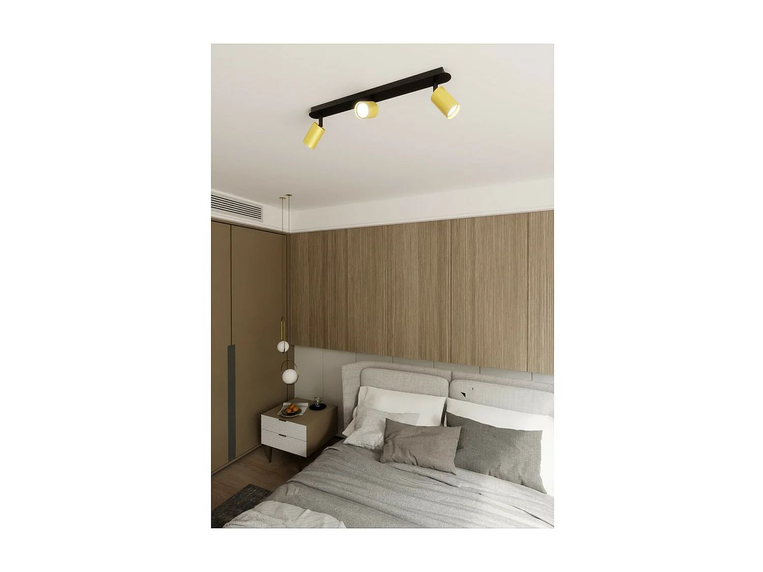 Lampada a Soffitto Zen, Nero, 72x18x6 cm, Seven Design