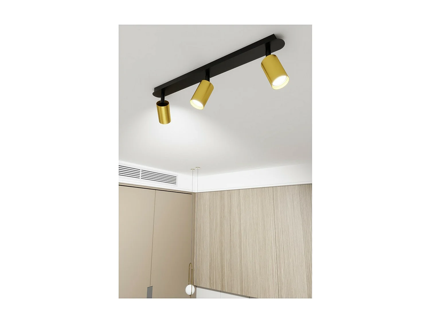 Lampada a Soffitto Zen, Nero, 72x18x6 cm, Seven Design