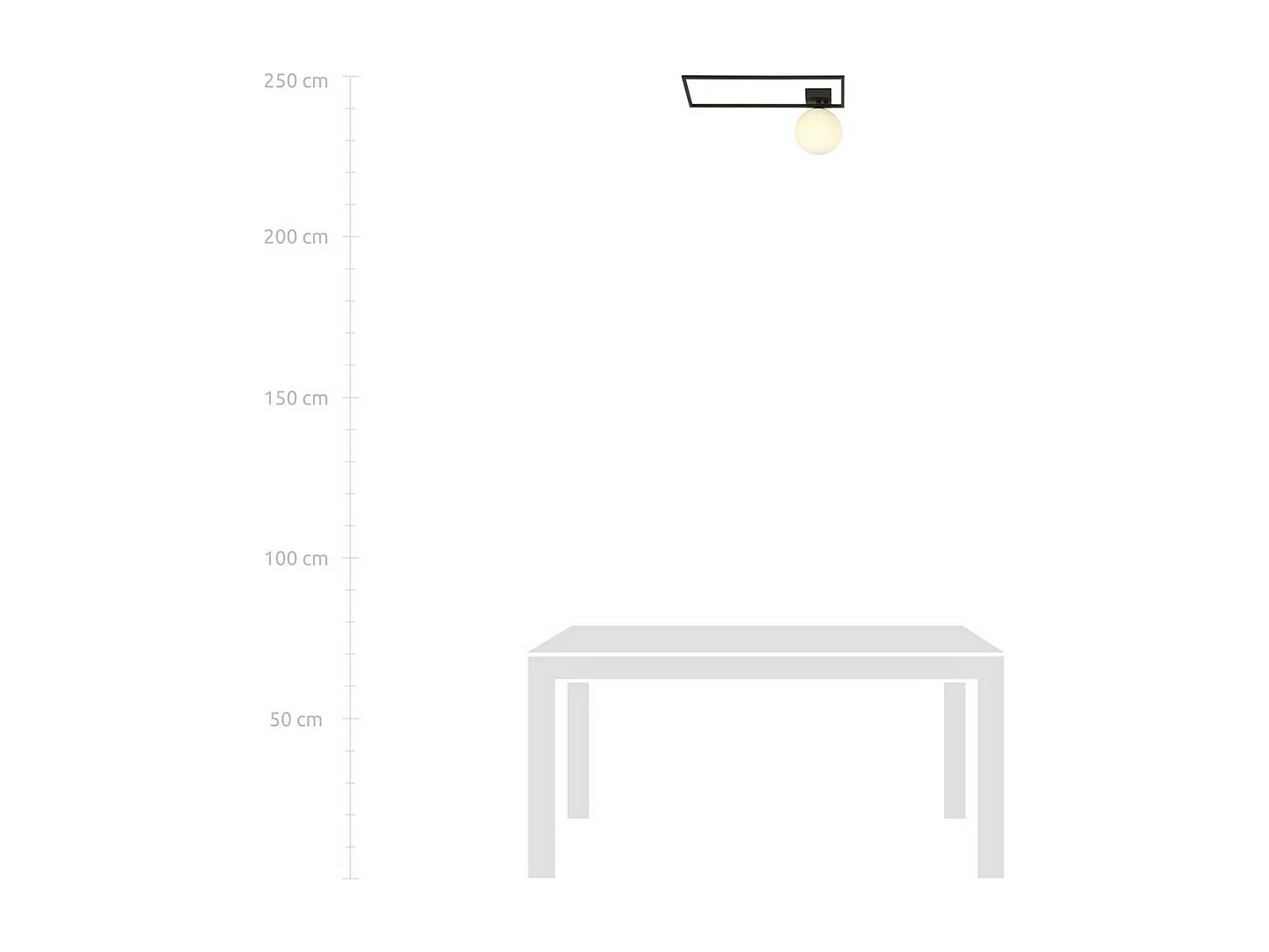 Plafondlamp Imago, Zwart, 50x21x18 cm, EPIKASA