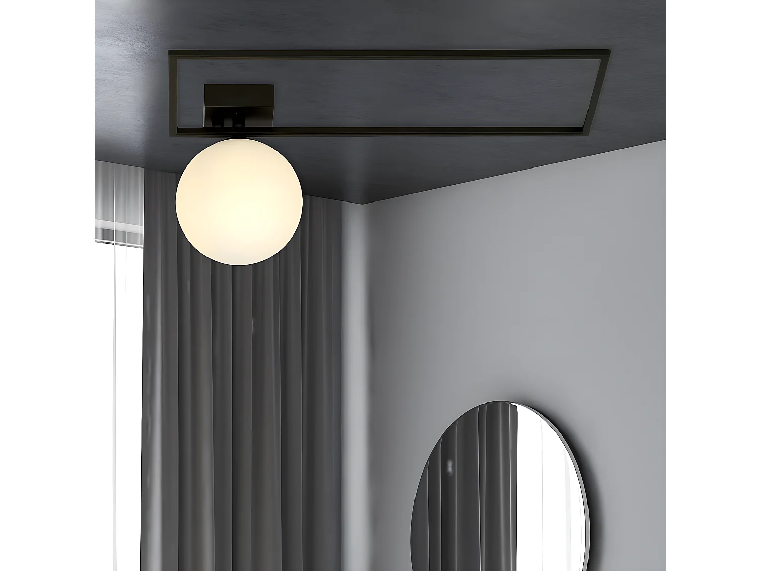 Plafondlamp Imago, Zwart, 50x21x18 cm, EPIKASA