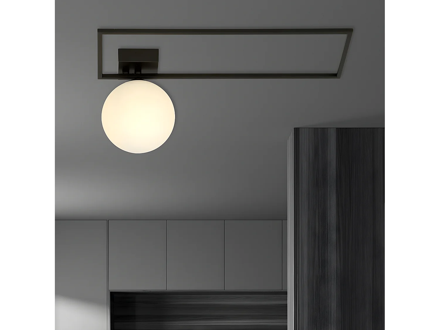 Plafondlamp Imago, Zwart, 50x21x18 cm, EPIKASA