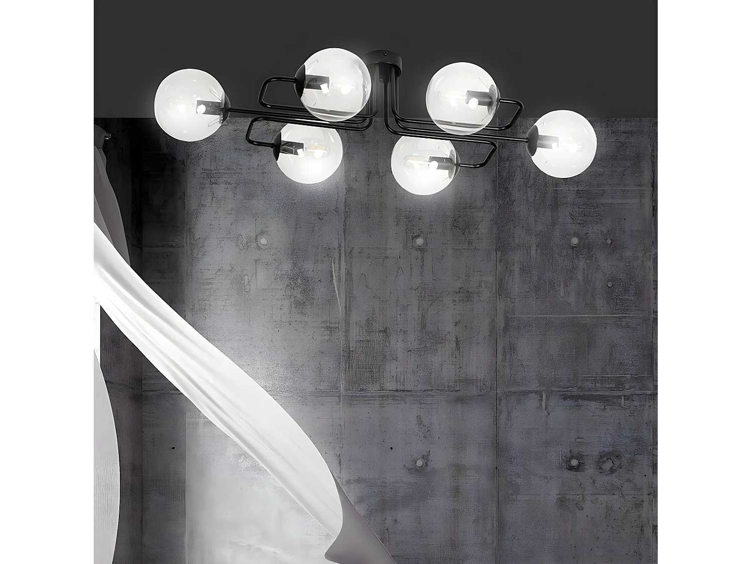 Candeeiro de Teto Brendi, Preto, 93x32x50 cm, Seven Design