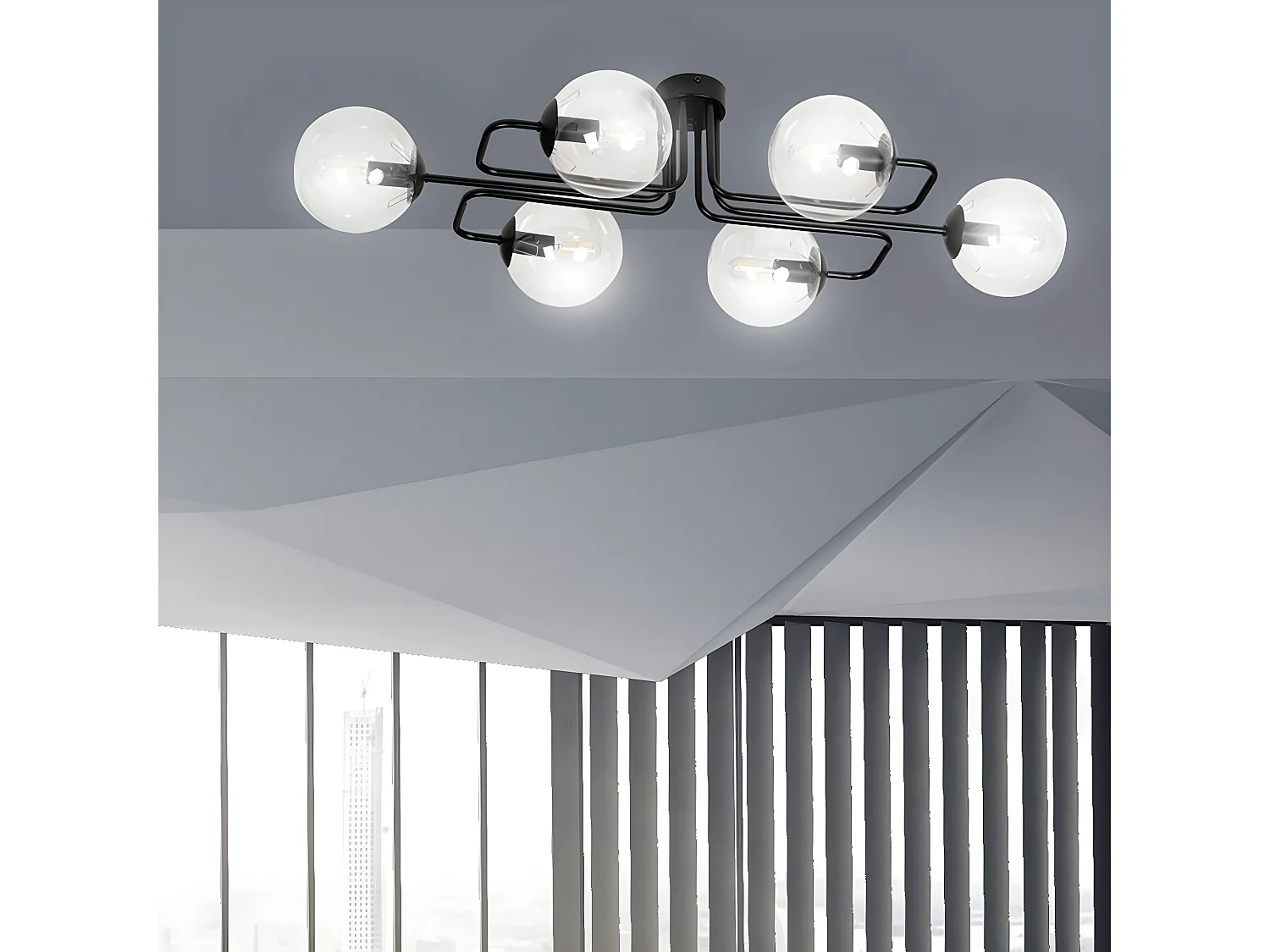 Candeeiro de Teto Brendi, Preto, 93x32x50 cm, Seven Design