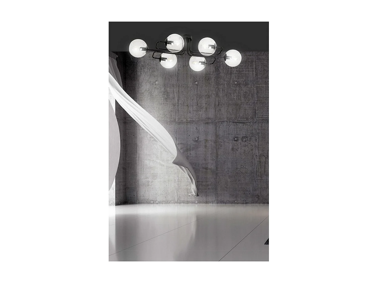 Plafondlamp Brendi, Zwart, 93x32x50 cm, Seven Design