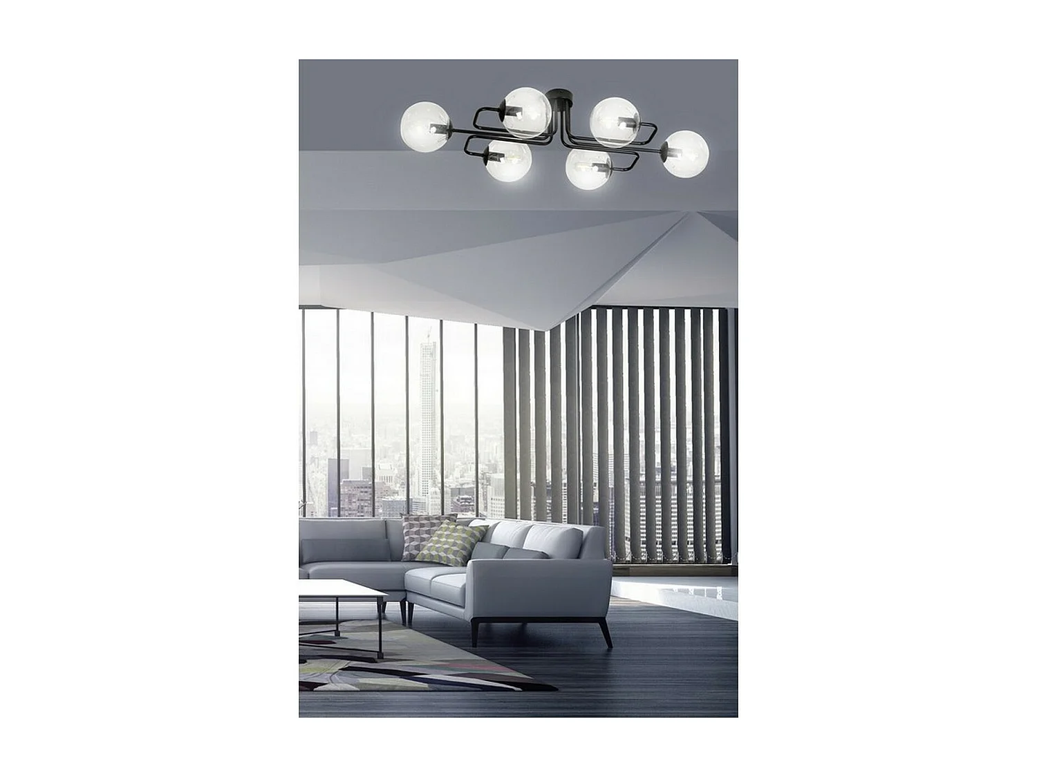 Plafondlamp Brendi, Zwart, 93x32x50 cm, Seven Design