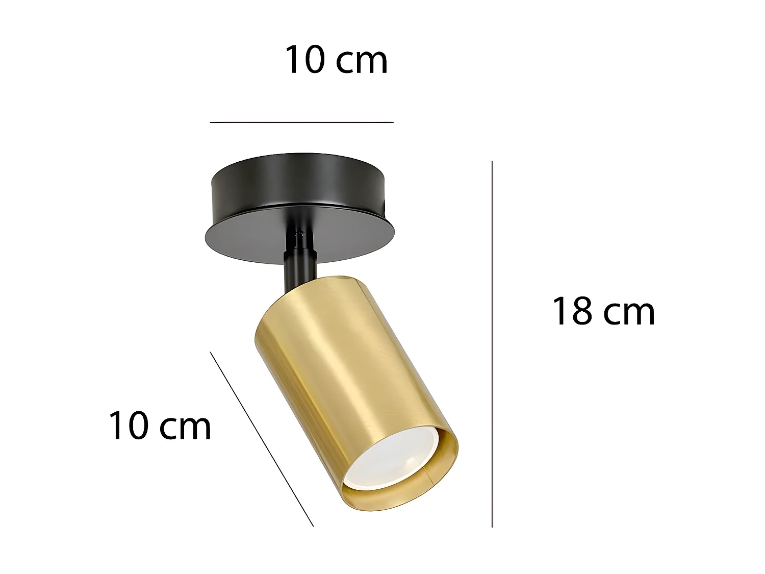 Faretto Zen, Nero, 8x18x8 cm, Seven Design