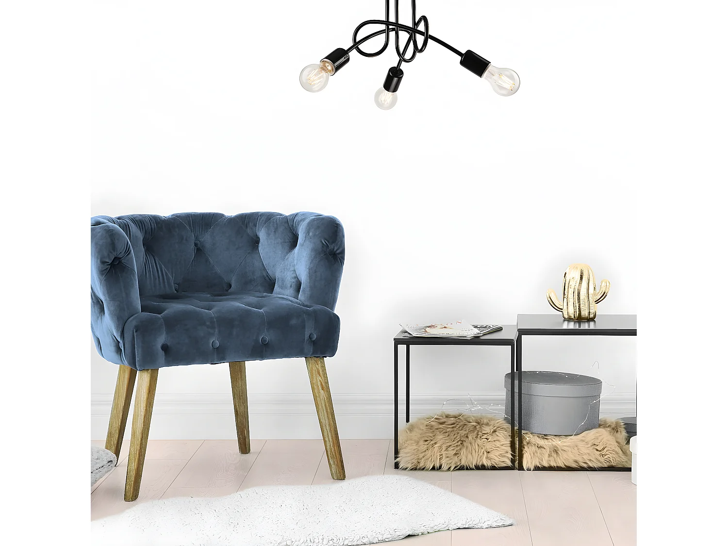 Lampa Wisząca Camilla, Czarny, 36x36x30 cm, Seven Design