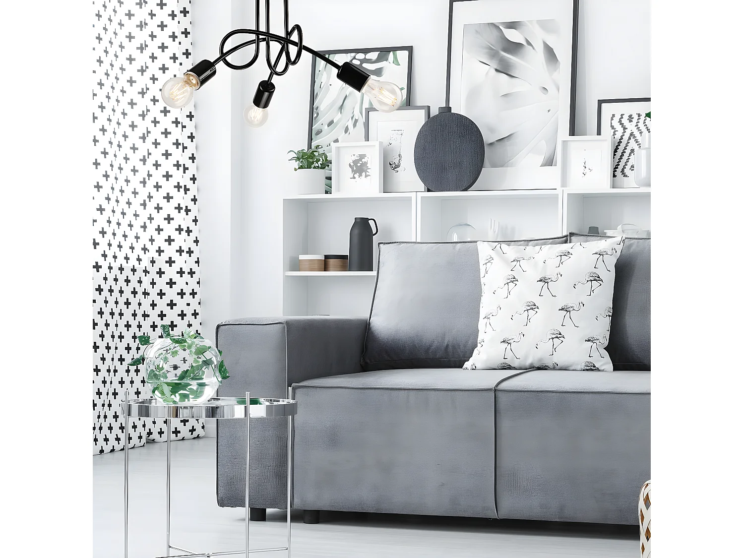 Lampa Wisząca Camilla, Czarny, 36x36x30 cm, Seven Design