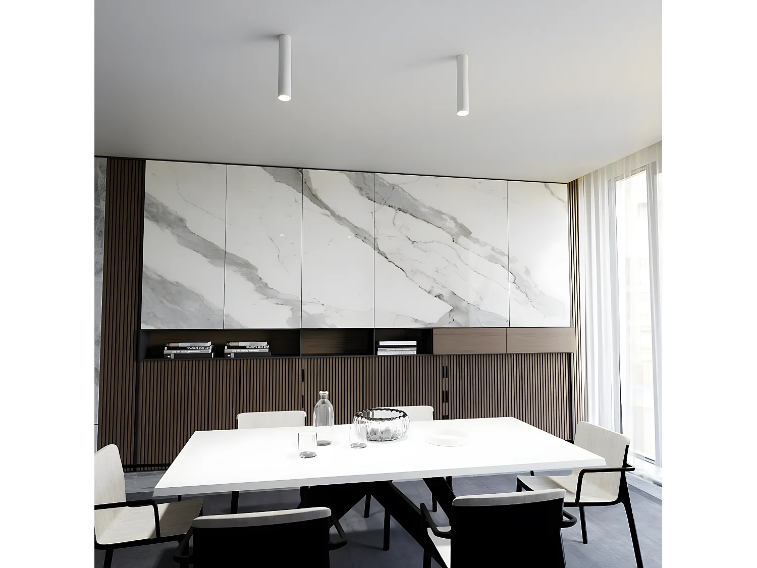 Lampa Punktowa Tecno, Biały, 6x30x6 cm, Seven Design