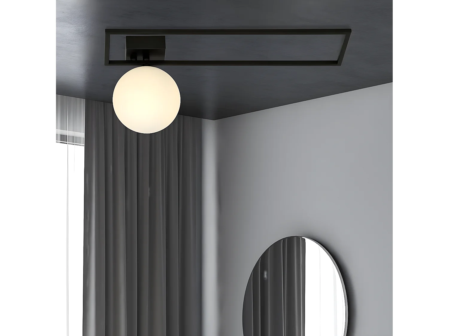 Lámpara de Techo Imago 1, Negro, 50x21x18 cm, Seven Design