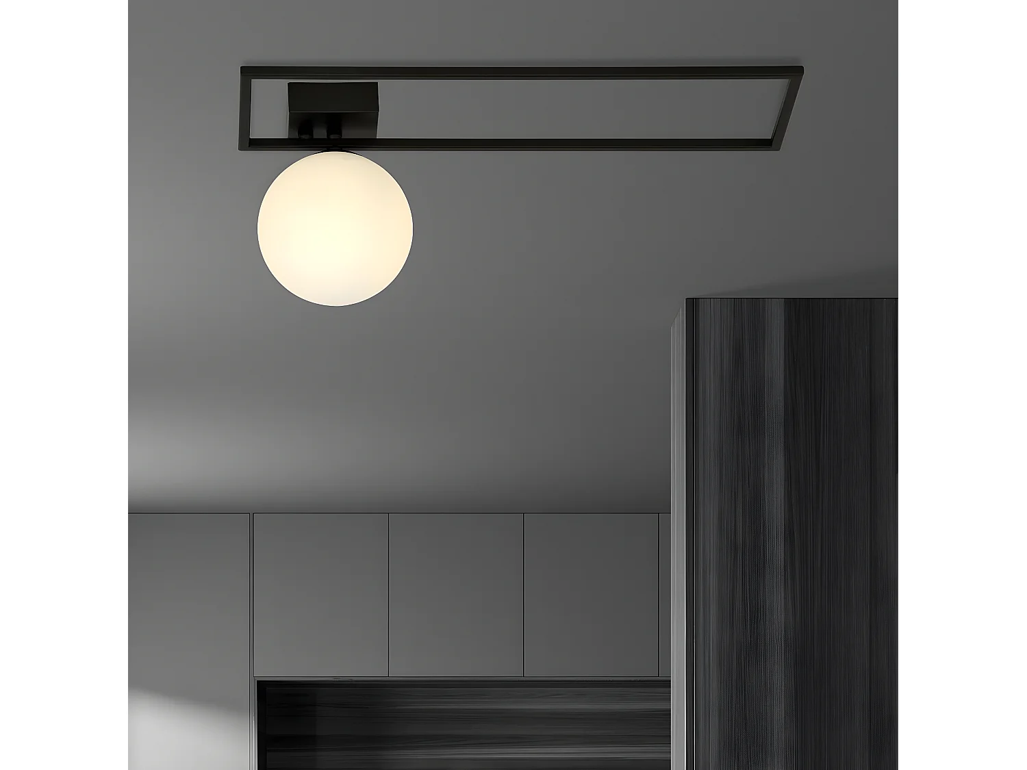 Lámpara de Techo Imago 1, Negro, 50x21x18 cm, Seven Design