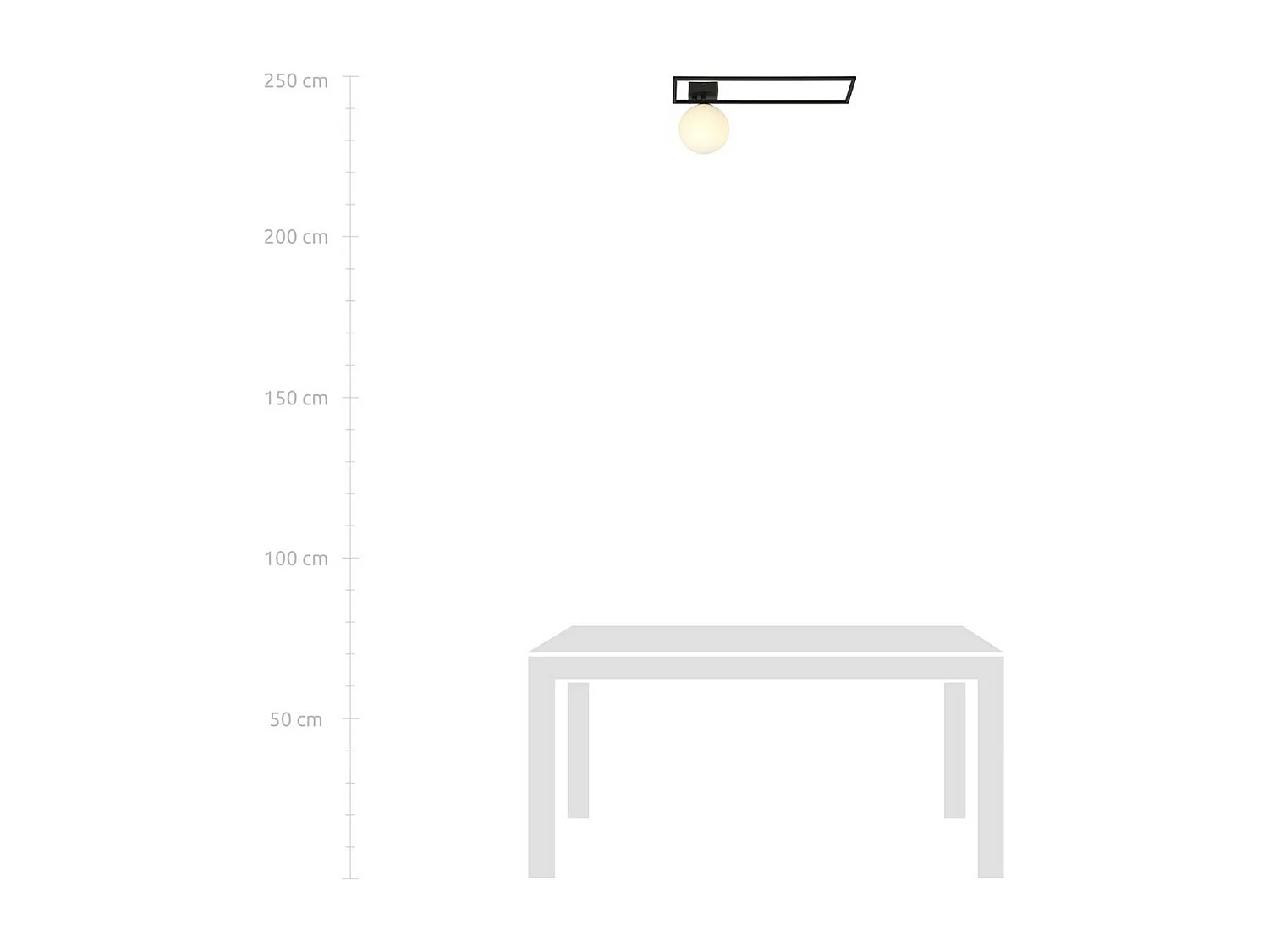 Lámpara de Techo Imago 1, Negro, 50x21x18 cm, Seven Design