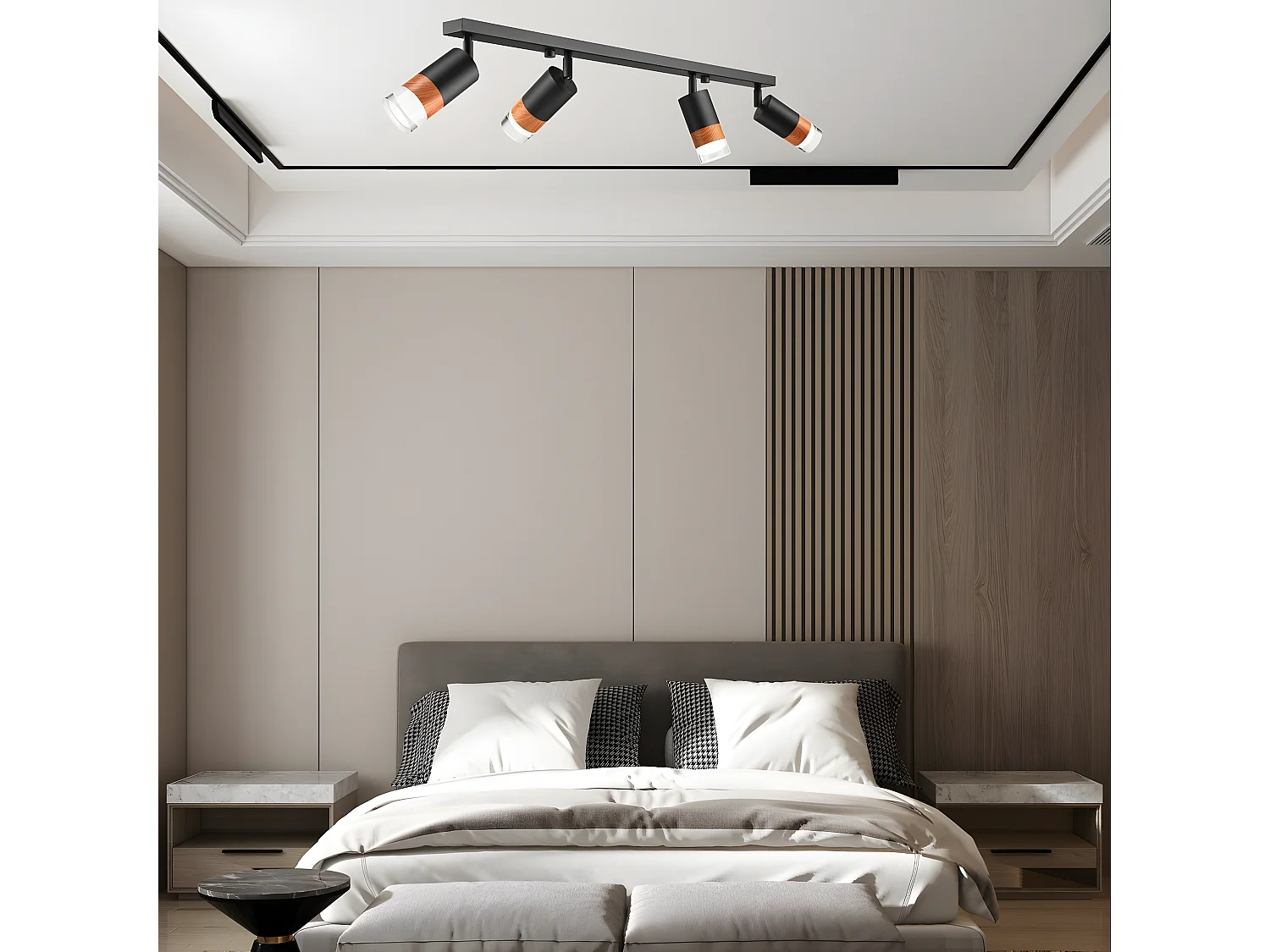 Plafondlamp Aurora, Zwart, 81x19x19 cm, Seven Design