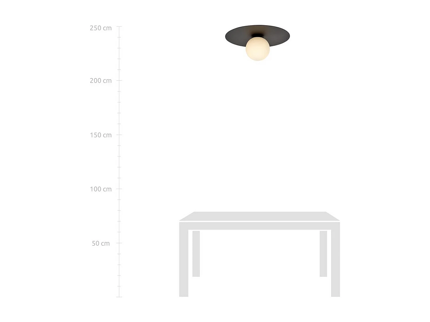 Plafonnier Solar, Noir, 43x19x43 cm, Seven Design