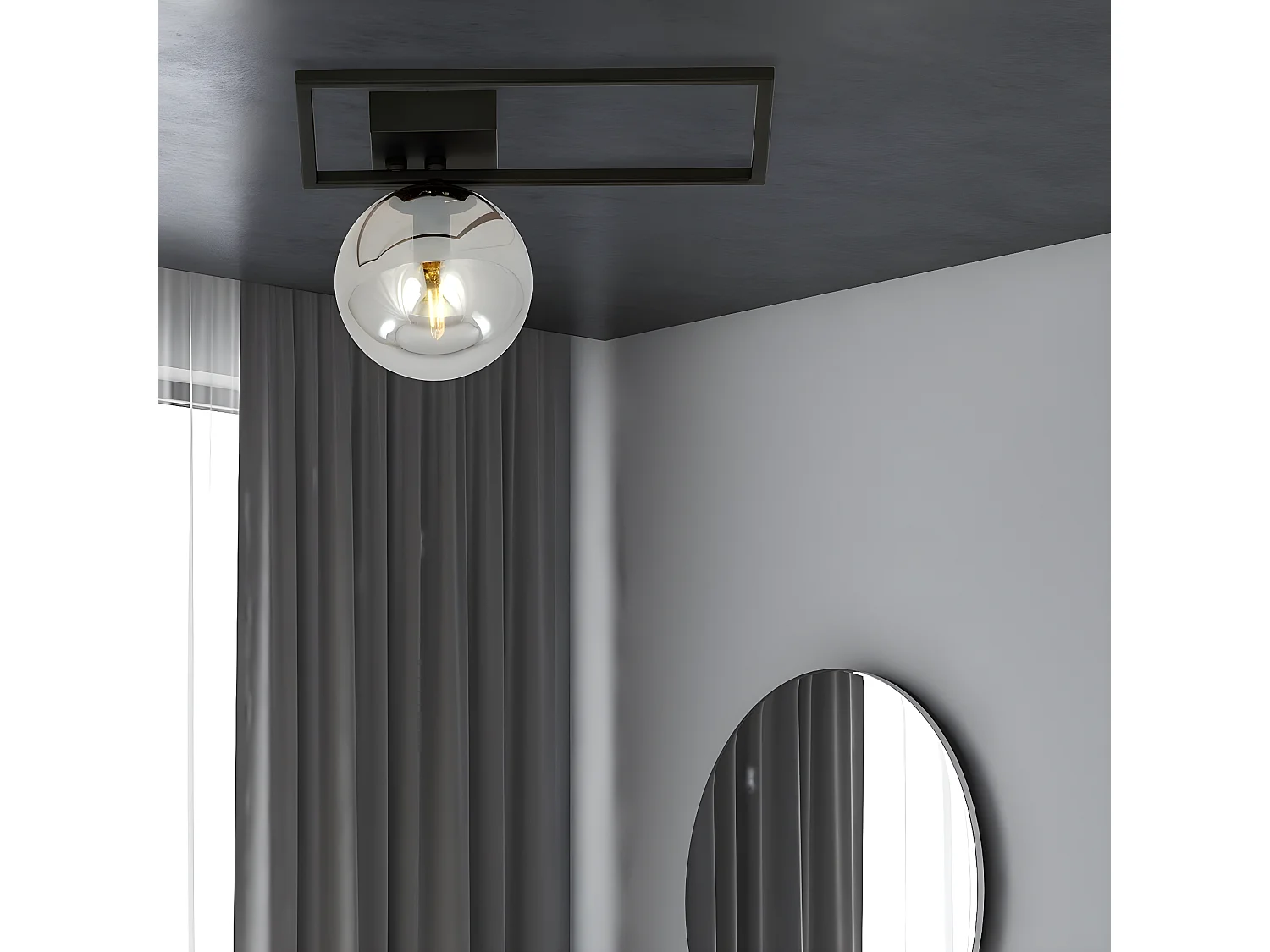 Plafondlamp Imago 9, Zwart, 30x21x18 cm, Seven Design